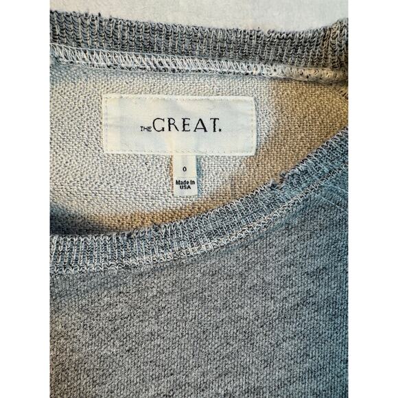 The Great. Bishop Gray Puff Sleeve Sweatshirt with Studs Pullover S - Picture 8 of 10